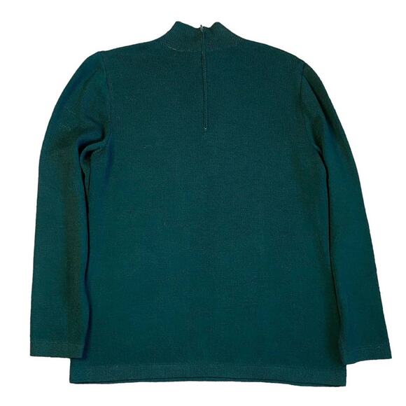 NEW Vintage Marie St. John Forest Green Knit Mock Neck Sweater Large NOS Hunter - Picture 8 of 9